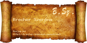 Brecher Szeréna névjegykártya